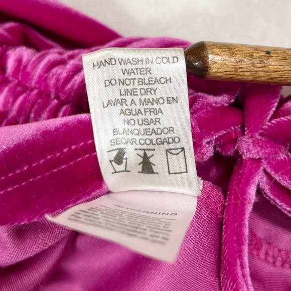 LOVE J Pink Spaghetti Strap Cinched Velour Mini Dress Party Festive Size Small - Picture 10 of 12